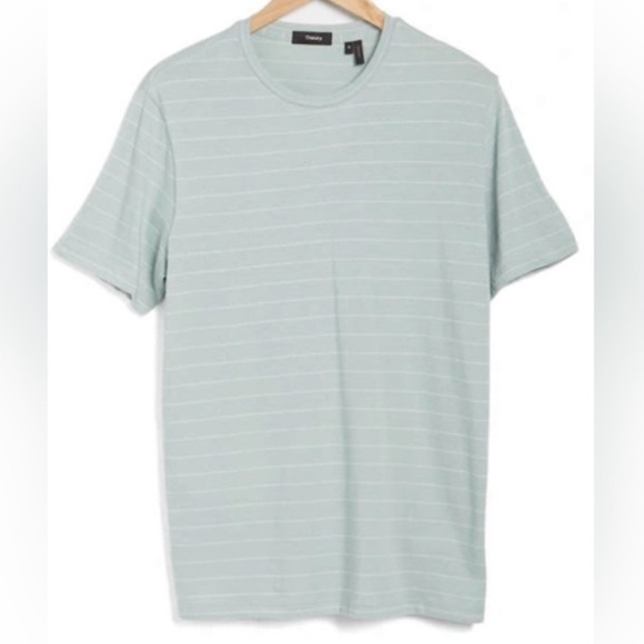 Theory Men’s Cotton Clean T-Shirt Striped XL - Picture 1 of 3